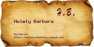 Helmly Barbara névjegykártya